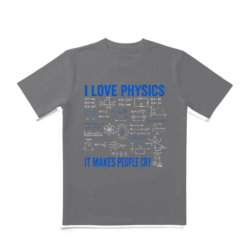 Fun Physics Formula Printed Short Sleeve T-Shirt Cotton Breathable Casual round Neck Male Female Universal Summer Top