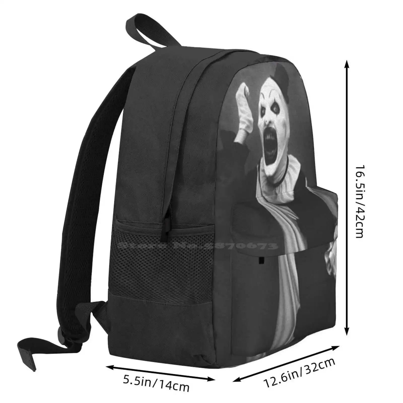 Terrifier Art The Clown Horror Hot Sale Schoolbag Backpack Fashion Bags Art Clown Art The Clown Clowns Horror Film Horror Movie