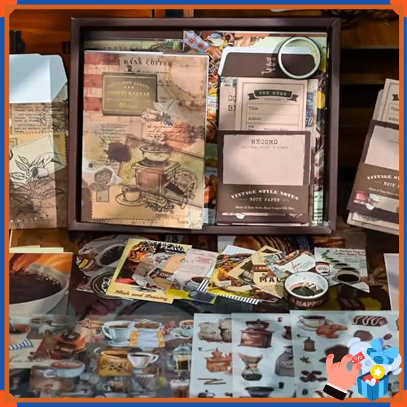 Compact Scrapbooking Kit, Vintage Collection, Perfect For Bullet-Scrapbooking Materials, Planner DIY Art Crafts
