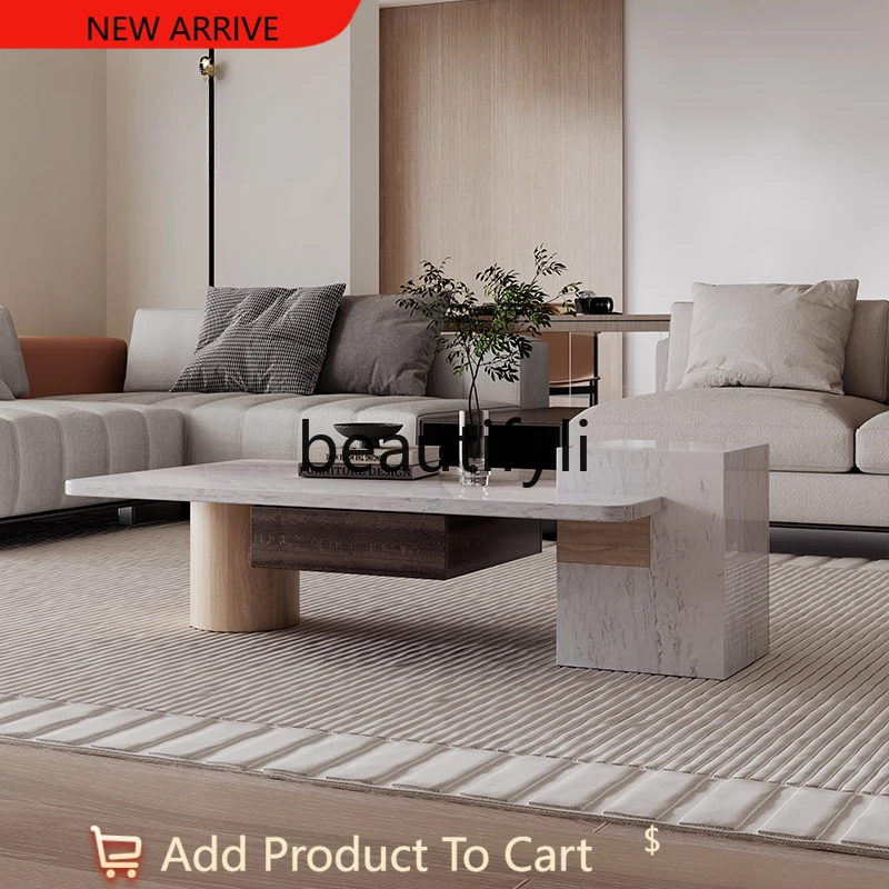 

Luxury stone natural marble coffee table Modern simple Italian minimalist villa high-end high-end furniture G1218