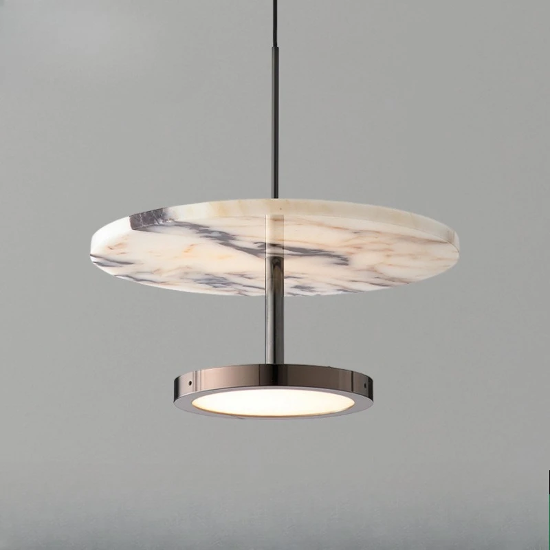 Nordic Minimalist Marble Flying Saucer Pendant Lights Wabi Sabi Style Kitchen Cafe Bedroom Restaurant Hanging Lamps Luminiares