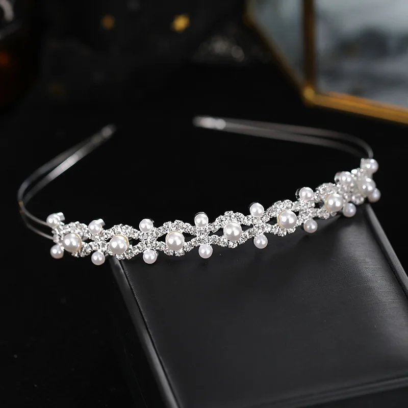 Luxury Hairband Pearl Rhinestone Headband Hairband Women Party Prom Bridal Wedding Hair Accessories Jewelry Band Headband Gift