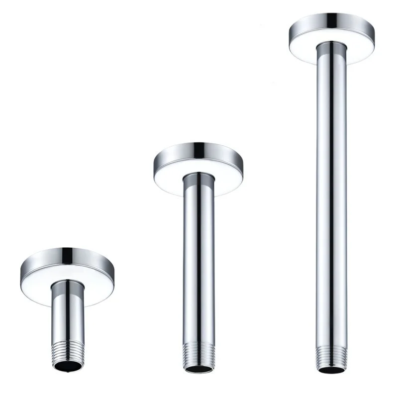 Round Ceiling Arm 100/200/300MM Shower Arm Vertical Support Spare Rain Head Holder Bathroom Bracket For Shower Set Wall Mounted