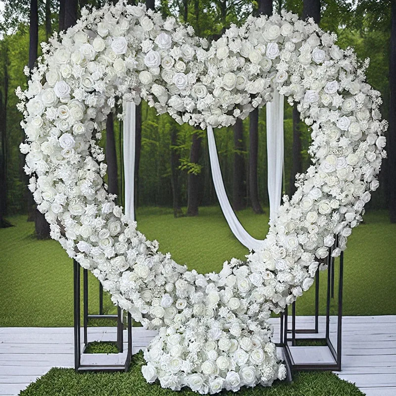 

The Secret To Decorating Weddings Shopping Malls and Exhibition Halls 2.4M New Heart Shaped Artificial Floral Art Package