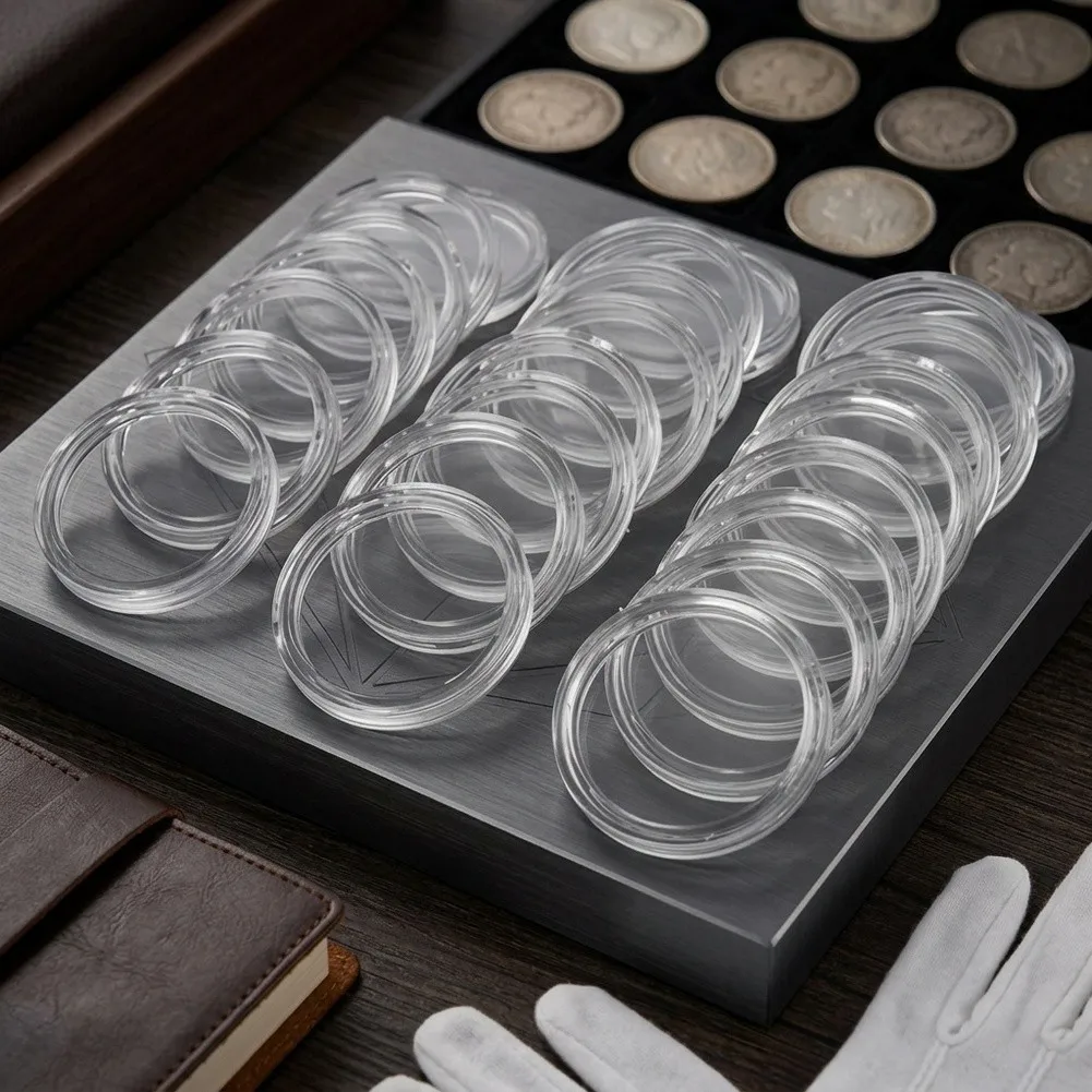 Container Coin capsules 24mm Accessories Holder Round Storage Transparent Collection Protection Practical Useful