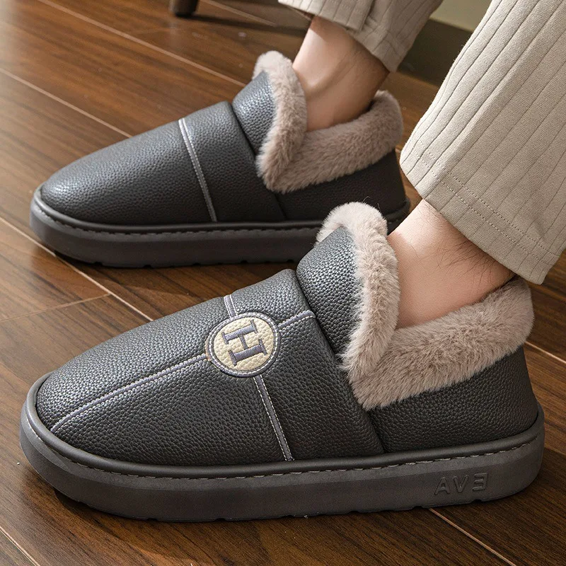 Pantofole in cotone da uomo autunno e inverno per interni ed esterni in velluto caldo borsa antiscivolo e scarpe in cotone 2025 Tendenza moda