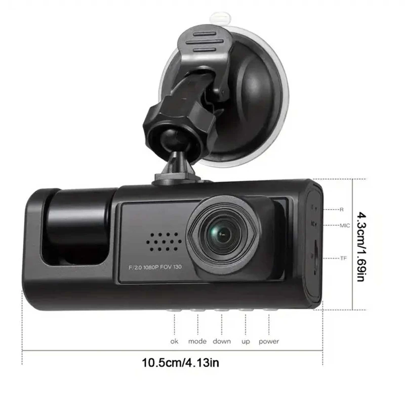 HD 1080P+WIFI Loop Video Car Camera 3 Lens Car Recorder Wireless Wifi Mobile Connected Car DVR Car Accessories Parts