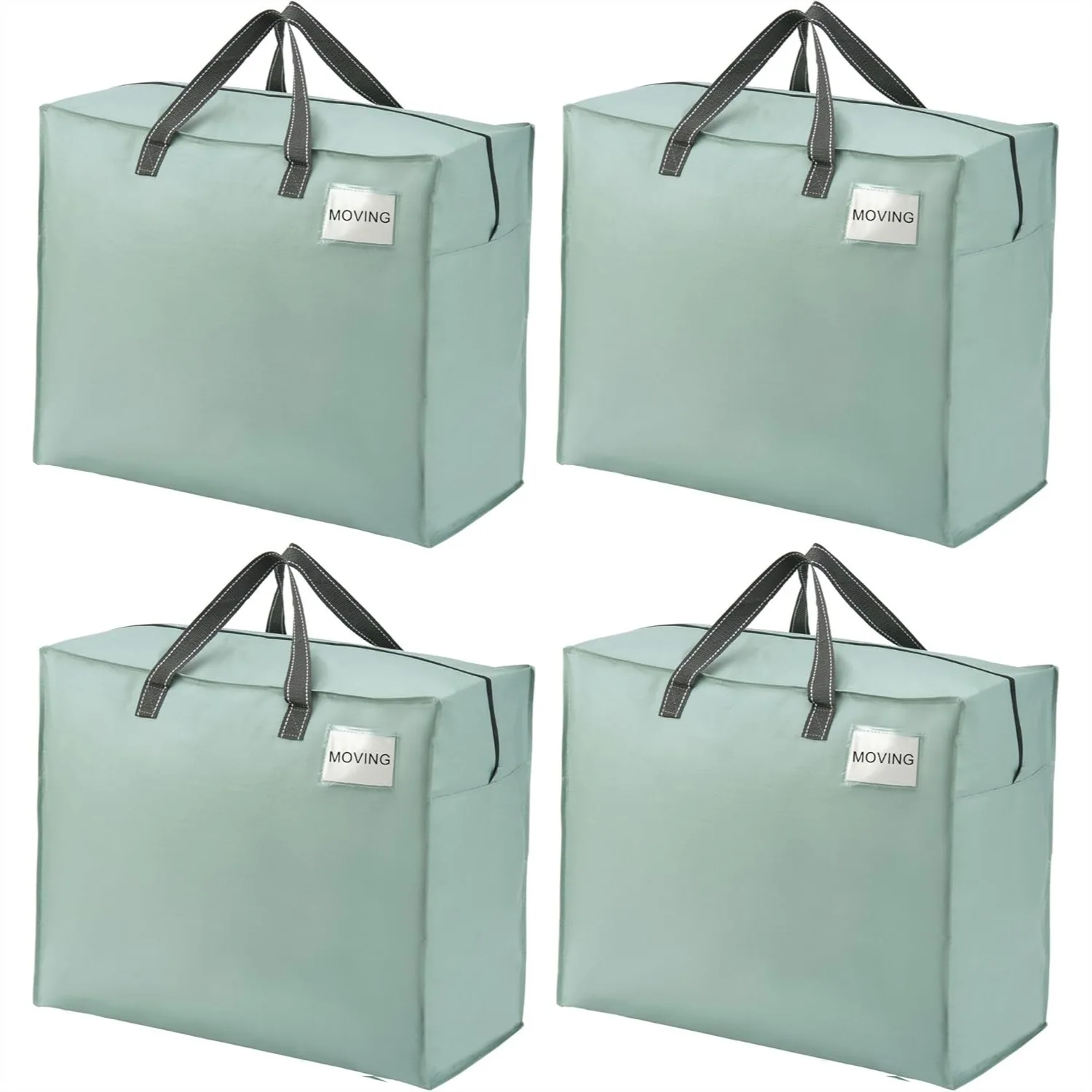 

4 Pack Heavy Duty Moving Bags, Large Storage Totes for Clothes, Bedding, Camping, 22 Gallon