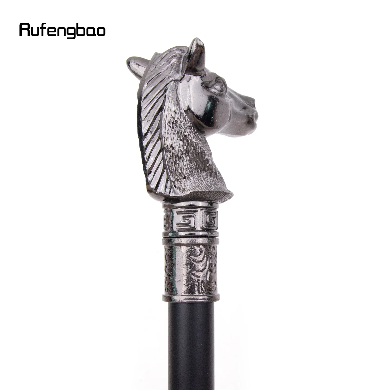 Cabeça de cerda cavalo de corrida Animal, Única articulação, Bastão, Cosplay decorativo elegante, Cana de bengala crochê, 93cm