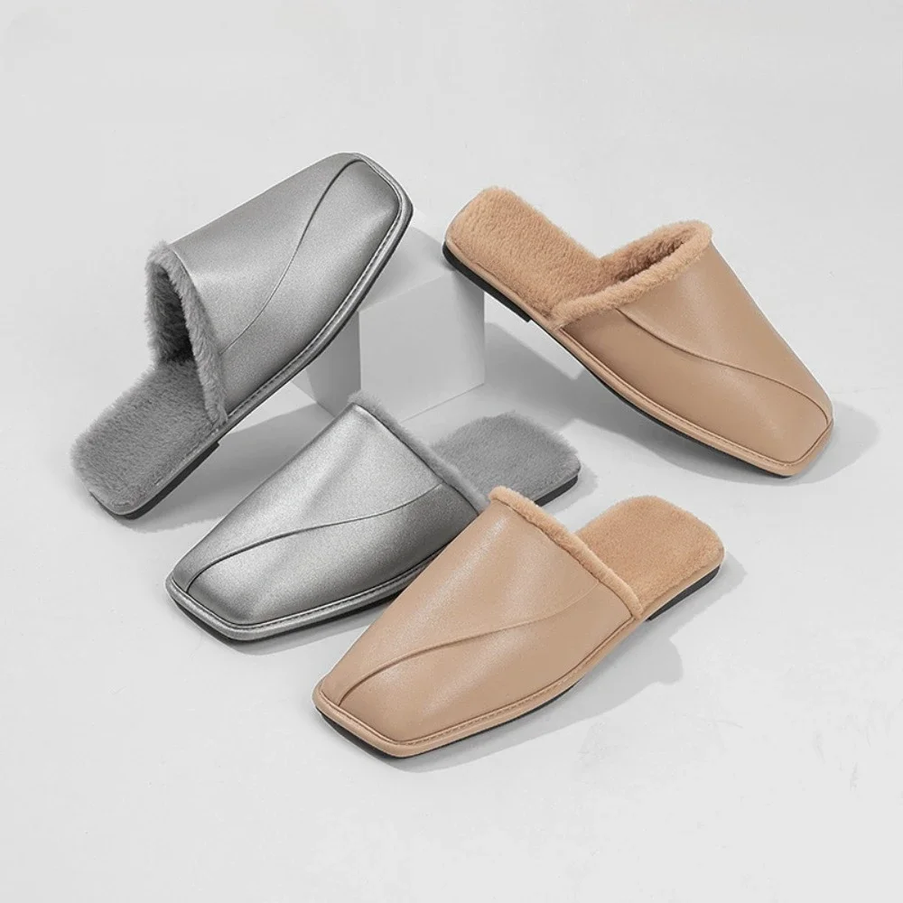 Slippers Men's Slippers Indoor Fur Integrated Leisure Comfortable Home Cotton Mop Non-slip Men's and Women's Slippers