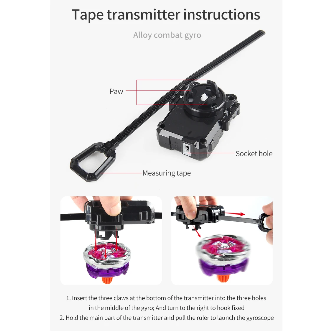 UX-11 كاتب تأثير 9-60LR com conjunto de lansador Ripcord الدوران الغزل لعبة معركة أعلى لعبة هدية #5
