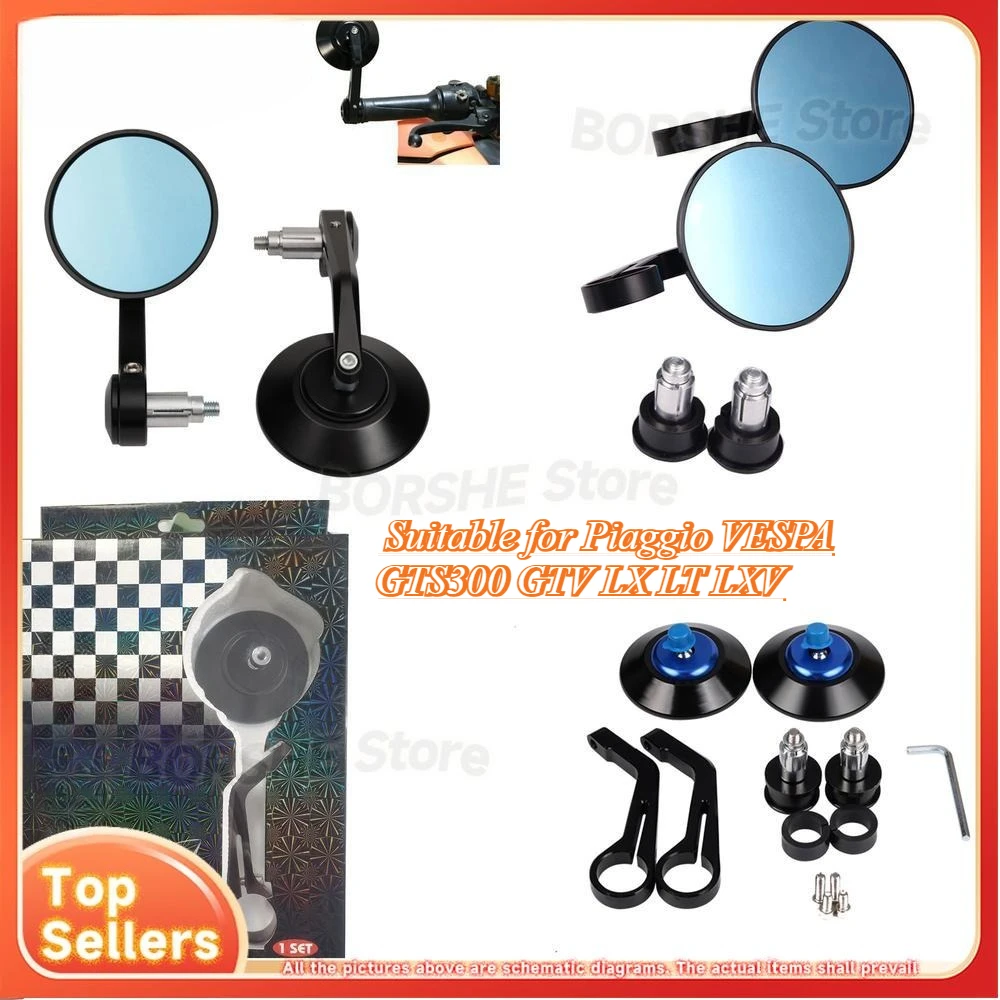 

Rearview Mirror for Piaggio VESPA GTS300 GTV LX LT LXV Spring Sprint Custom Handlebar Mirror Suitable for