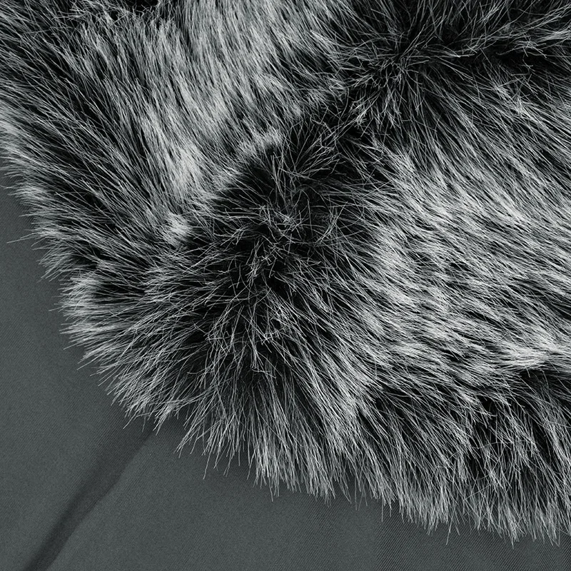 Monos ajustados de retales peludos de lujo a la moda para mujer, guantes con cuello de piel sintética, monos ajustados de manga larga con cuello en V profundo para Otoño e Invierno