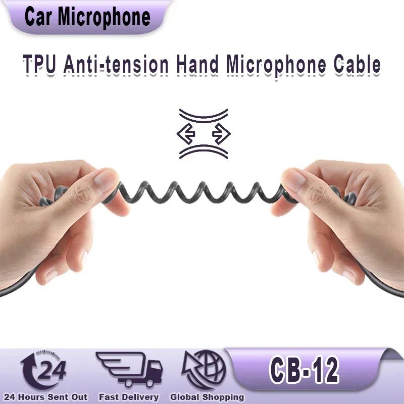 CB-12 Microphone 4 Pin Connector Ham Mic Mobile Radio Speaker For Cobra Uniden Galaxy Car CB Radio Two Way Radios 4 Pin Car Mic