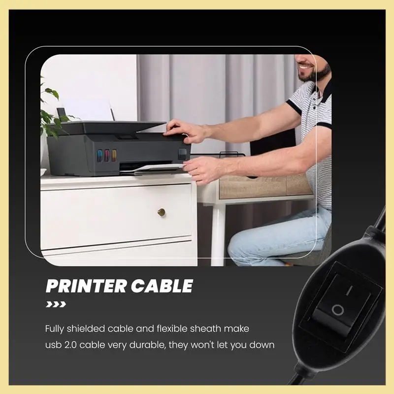 TTKK-2X Кабель принтера 2 в 1 USB A к B Кабель принтера «папа-папа» для принтера Hp Canon Samsung Разветвитель для двух компьютеров B