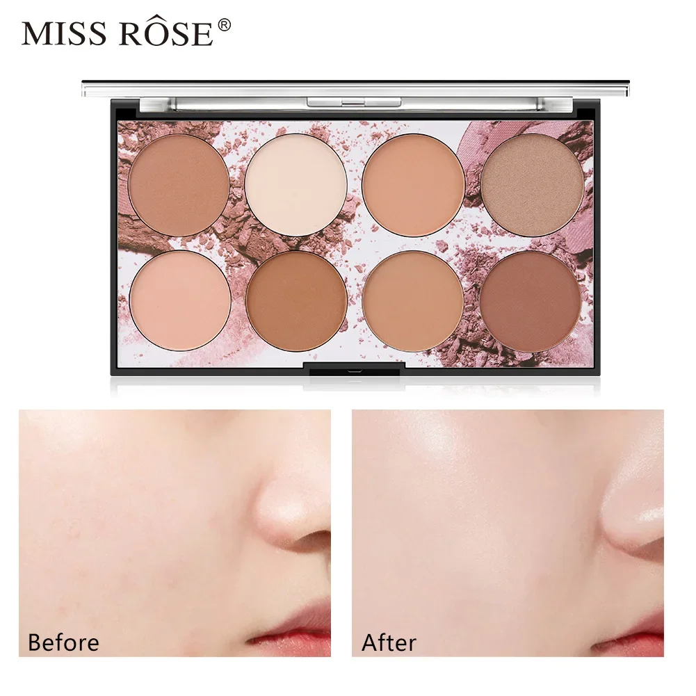 Miss Rose 8 Color Long Lasting Fixing Makeup Oil Control Mineral Pigment Powder Waterproof Skin Correcting Concealer Face Powder