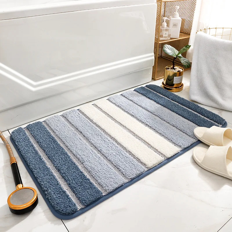 VIKAMA's Fresh And Clean Bathroom Floor Rug Imitation Cashmere, Dirt-Resistant Bathroom Water-Absorbing Floor Mat For Home Decor