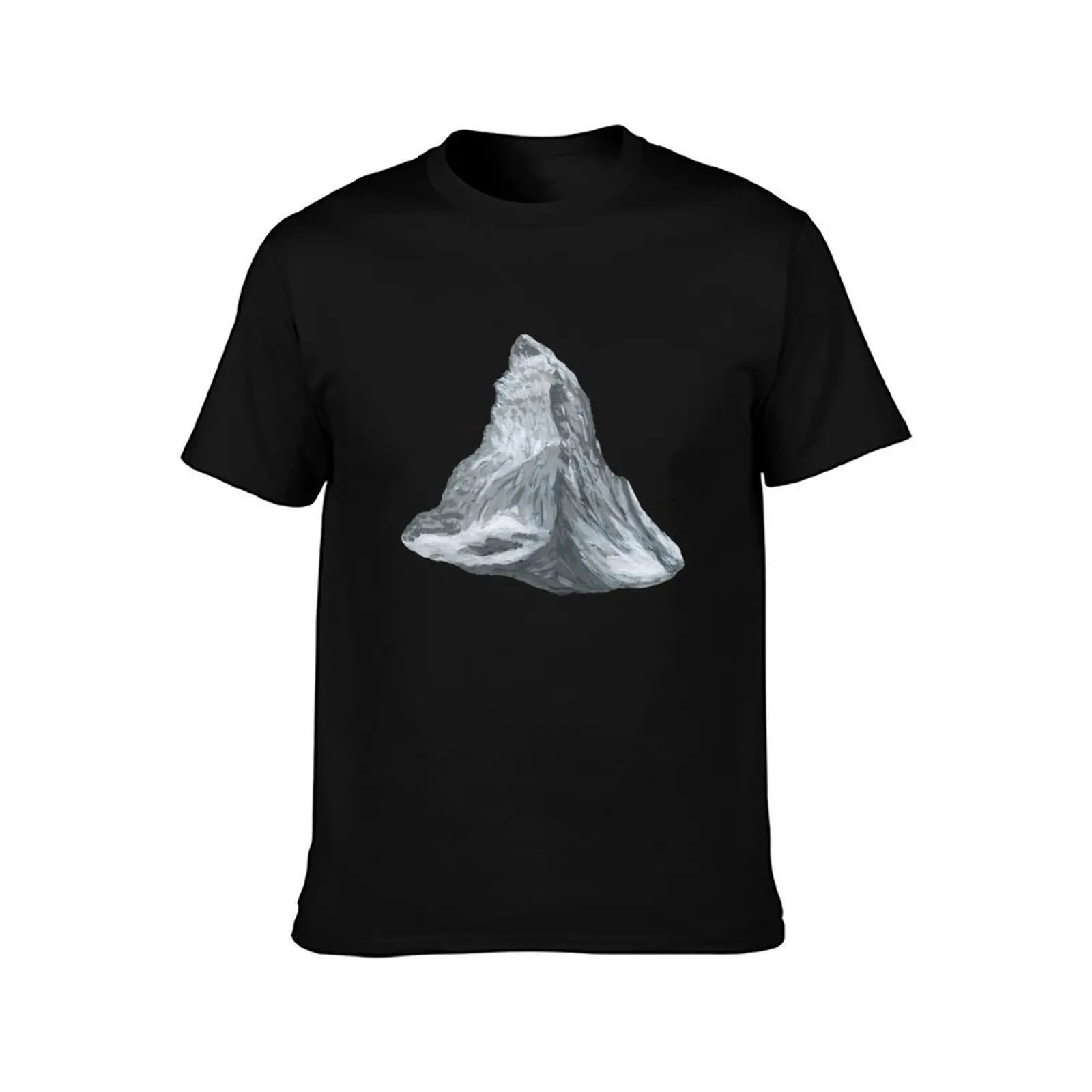 Nature, mountain, Matterhorn, drawing, acrylic, Bebicervin T-Shirt Gym Wear Breathable Short Sleeve Tee T-Shirt