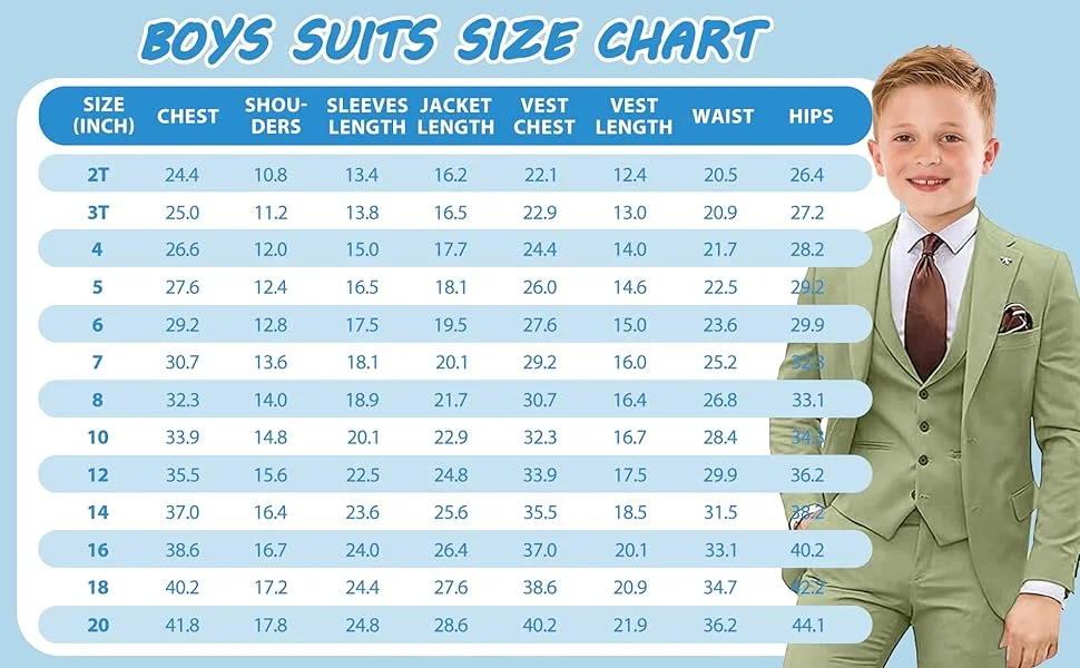 بدلة للأولاد مكونة من 3 قطع بقصة ضيقة وسترة للأطفال للمناسبات الرسمية وسترة وسترة وسراويل #6