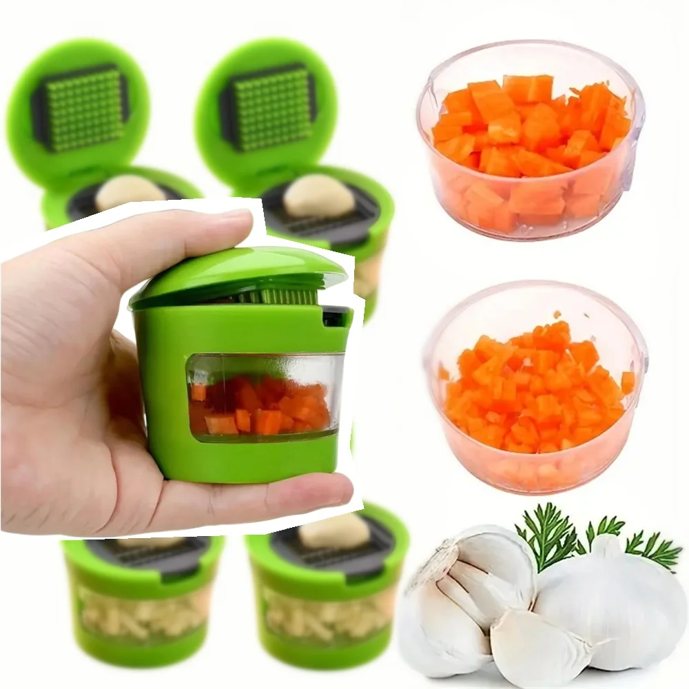 

Multi-functional Stainless Steel Garlic Press Easy Manual Portable Vegetable Cutter Kitchen Gadget Tool For Home Cooking BBQ