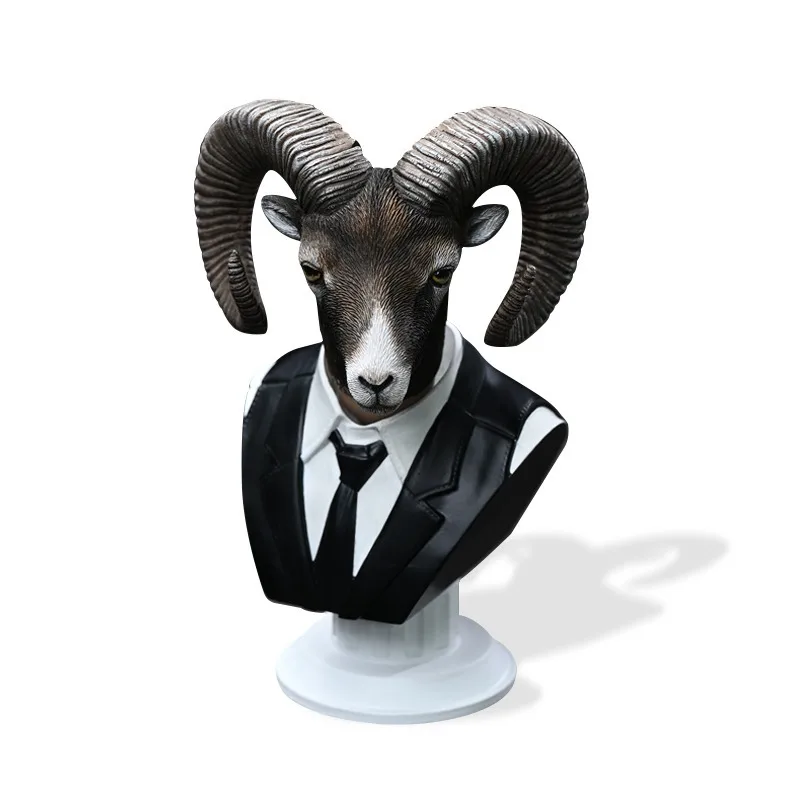 

1/6 North Goat Head Carving 2.0 Simulation Animal Figure 12 Inch Soldier Accessories Model