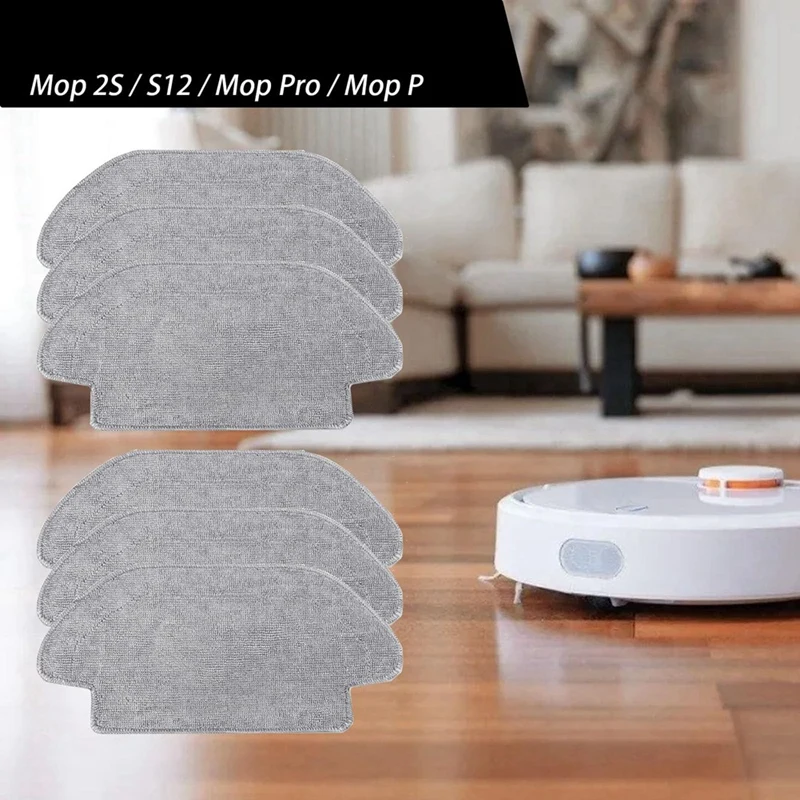 حزمة من 6 مناديل لـ Xiaomi Mi Robot Vacuum Mop 2S / S12 / Mop P/Mop Pro وسادة ممسحة من الألياف الدقيقة ملحقات قماش ممسحة قابلة للغسل