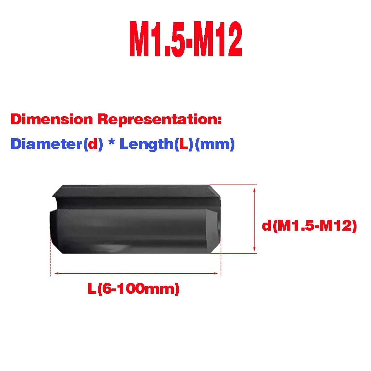 Black 65 Manganese Steel Elastic  Open Cylindrical  Locating Pin /   Hollow Pin M1.5-M12