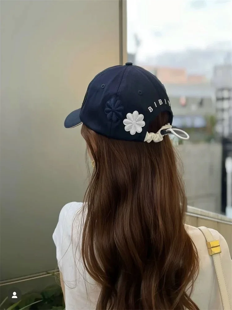 sun-protection-embroidered-flower-baseball-cap-round-top-curved-brim-youth-unisex-cotton-hat-for-autumn-and-winter-seasons