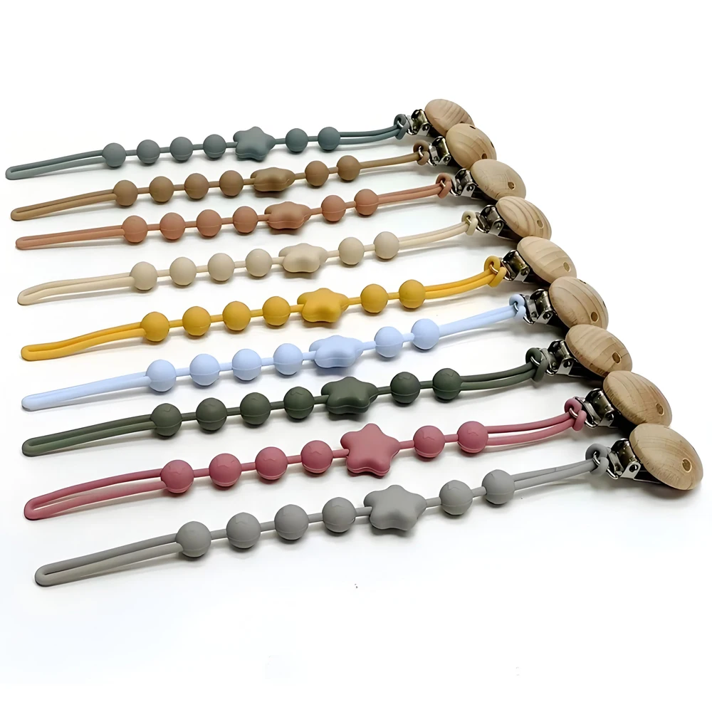 

1/2/3/9pcs Baby One Pacifier Chain Baby Pacifier Lanyard Food Grade Silicone Teething Teether Anti Lost Pacifier Anti Drop Chain