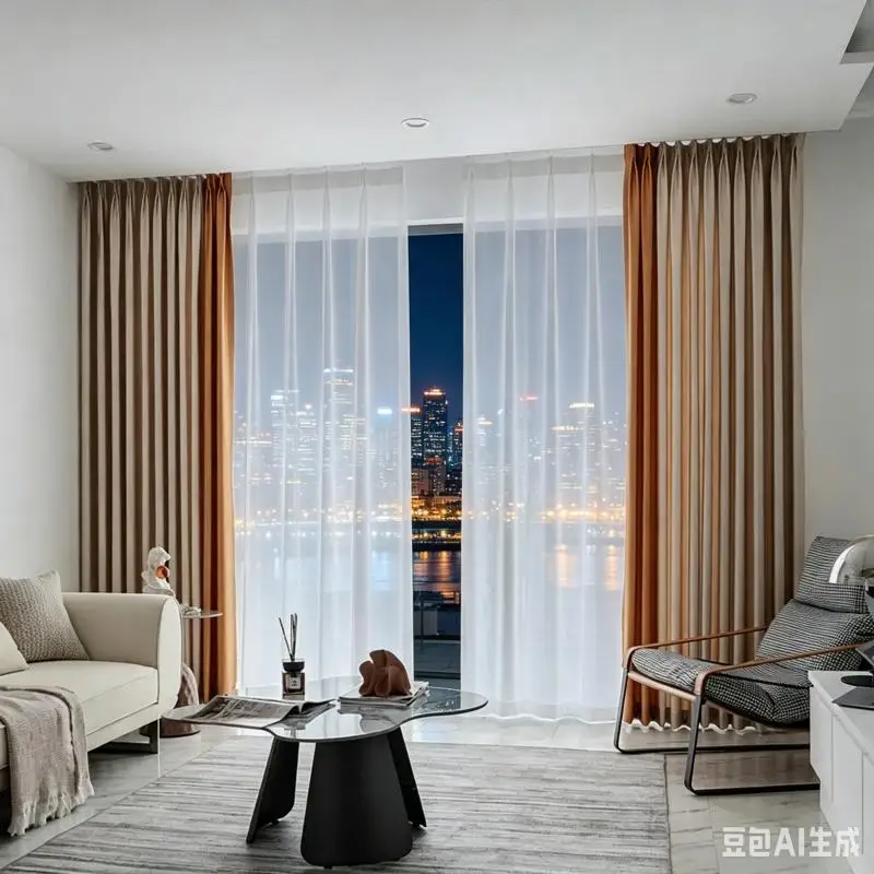 American French Curtains for Living Room Bedroom Fabric Thickened Solid Color High Precision Luxury Blackout Custom Szie