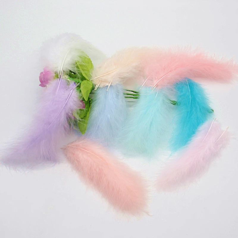 Natural Turkey Feathers Plumes 4-6 Inches10-15cm Multicolor Chicken Marabou Feather DIY Craft Wedding Jewelry Decoration 50pcs