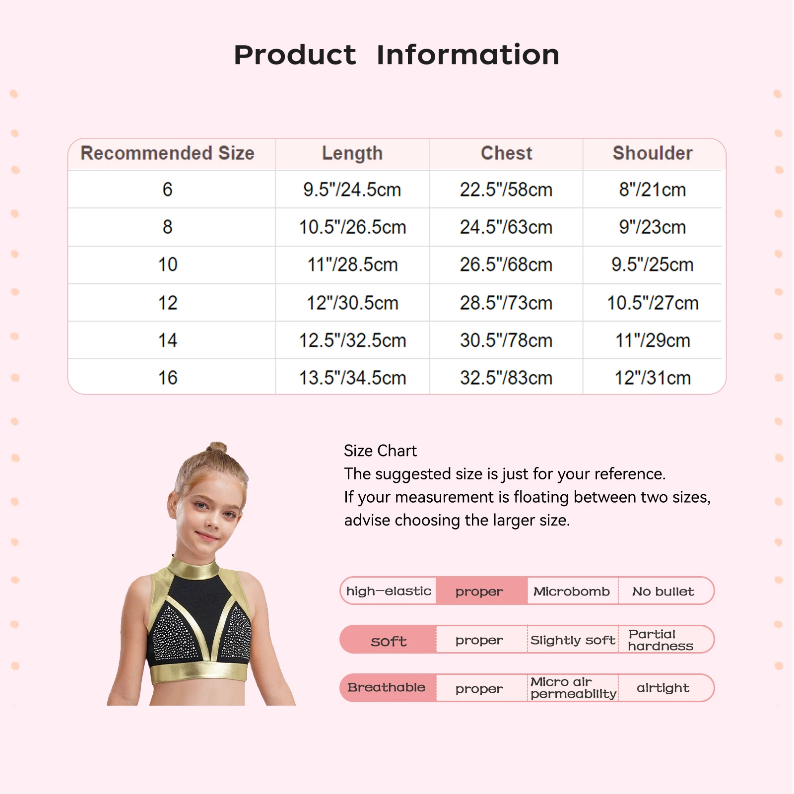 Tops cortos de Ballet y danza con cuello simulado para niñas, disfraz de actuación, Tops de gimnasia sin mangas con recortes en la espalda, bloque de Color con diamantes de imitación