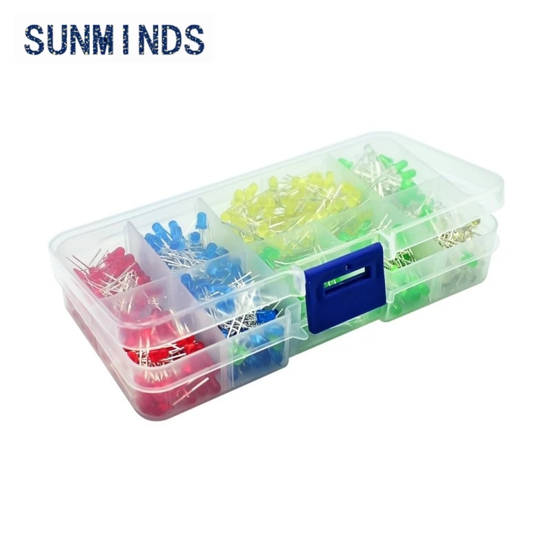 500Pcs/lot 3mm LED Diode Kit Ultra Bright LEDs Lights Lamp Emitting Diodes White Yellow Red Blue Green DIY Kit Set Bulb Lamp