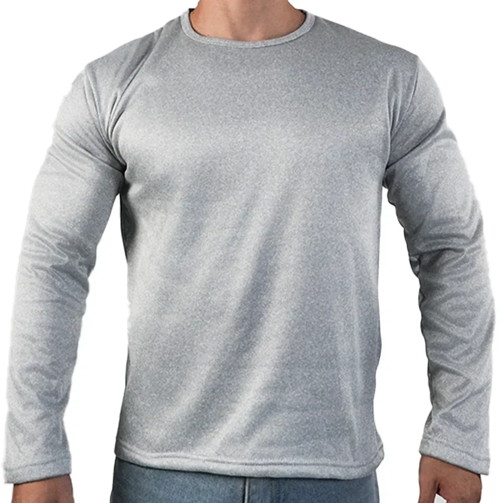 Ropa interior Ultra térmica para hombre, clima frío extremo, capa Base de manga larga, Top con forro polar, nuevas camisas de invierno con cuello redondo