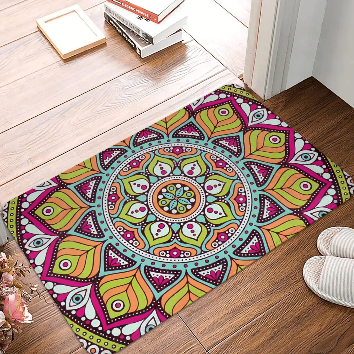 Flower Mandala Evil Eye Bath Mat Rug Home Doormat Kitchen Carpet Decor