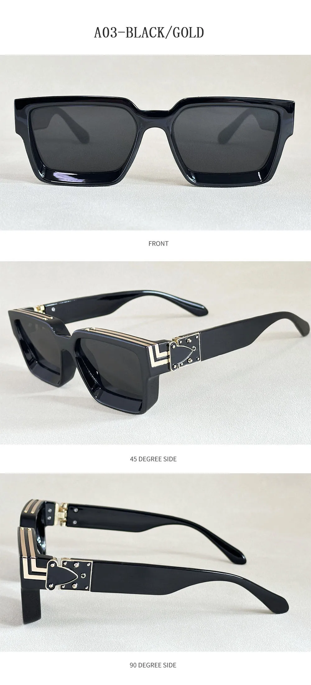 Quadratische Sonnenbrille für Herren, Retro-Millionär-Sonnenbrille für Damen, 2025, trendige Vintage-Urlaubsmode, Brille, Gafas De Sol Hombre Lunette – Detail 27