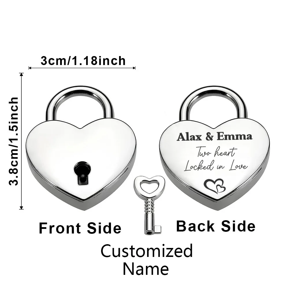 1PC Old Antique Style locked in love Personalized Name Travel Bridge Padlock Customizable Name For Bag Suitcase Luggage Box view 5