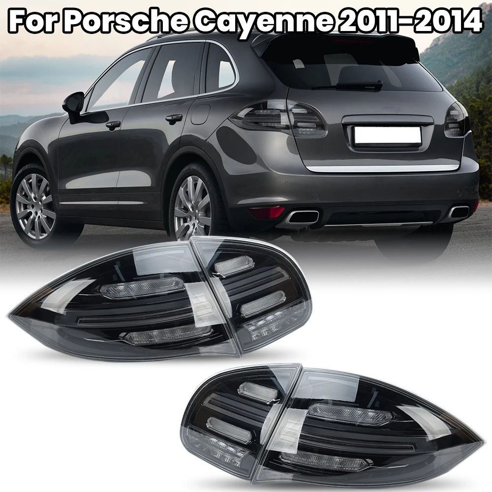 

Светодиодный задний фонарь для Porsche Cayenne 2011-2014, обновленный задний стоп-сигнал, указатели поворота, дымчатый черный Plug and Play