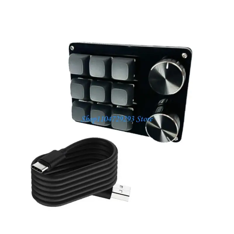 y2gd لوحات مفاتيح ماكرو قابلة للبرمجة مع 2 knobs ، لوحة مفاتيح ألعاب ميكانيكية ، مفاتيح حارة قابلة للتبديل ، وسادة تحكم قابلة