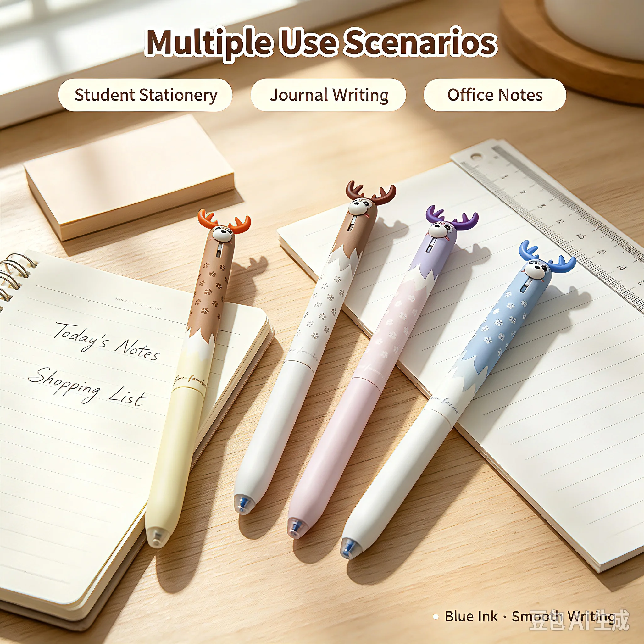 Erasable Gel Pens,  4 Medium Point 0.5 mm Pens, Classic