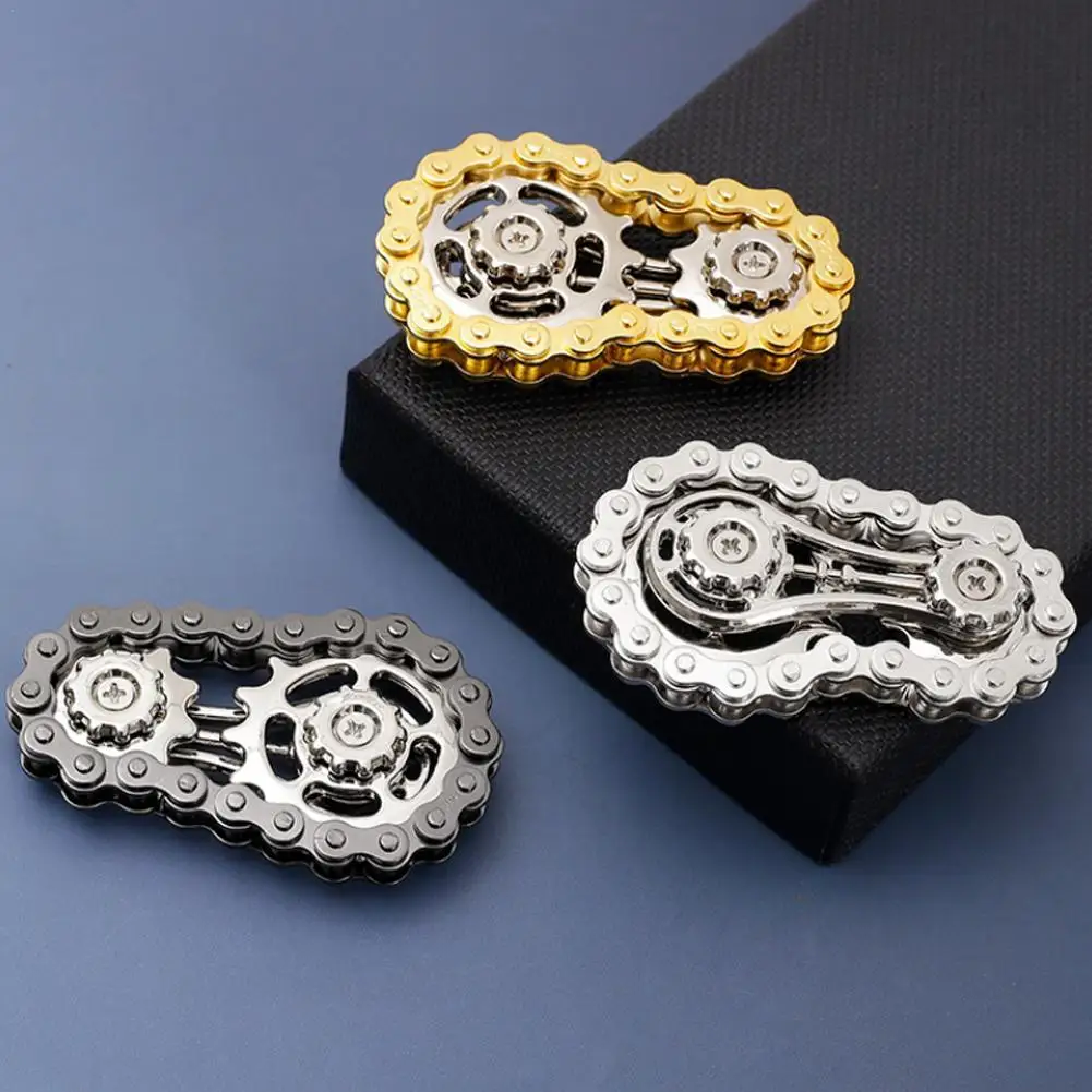Edc spinner roda dentada fidget spinner metal bicicleta corrente antiestresse correntes de ansiedade fidget spinner ansiedade redutor edc foco ferramenta