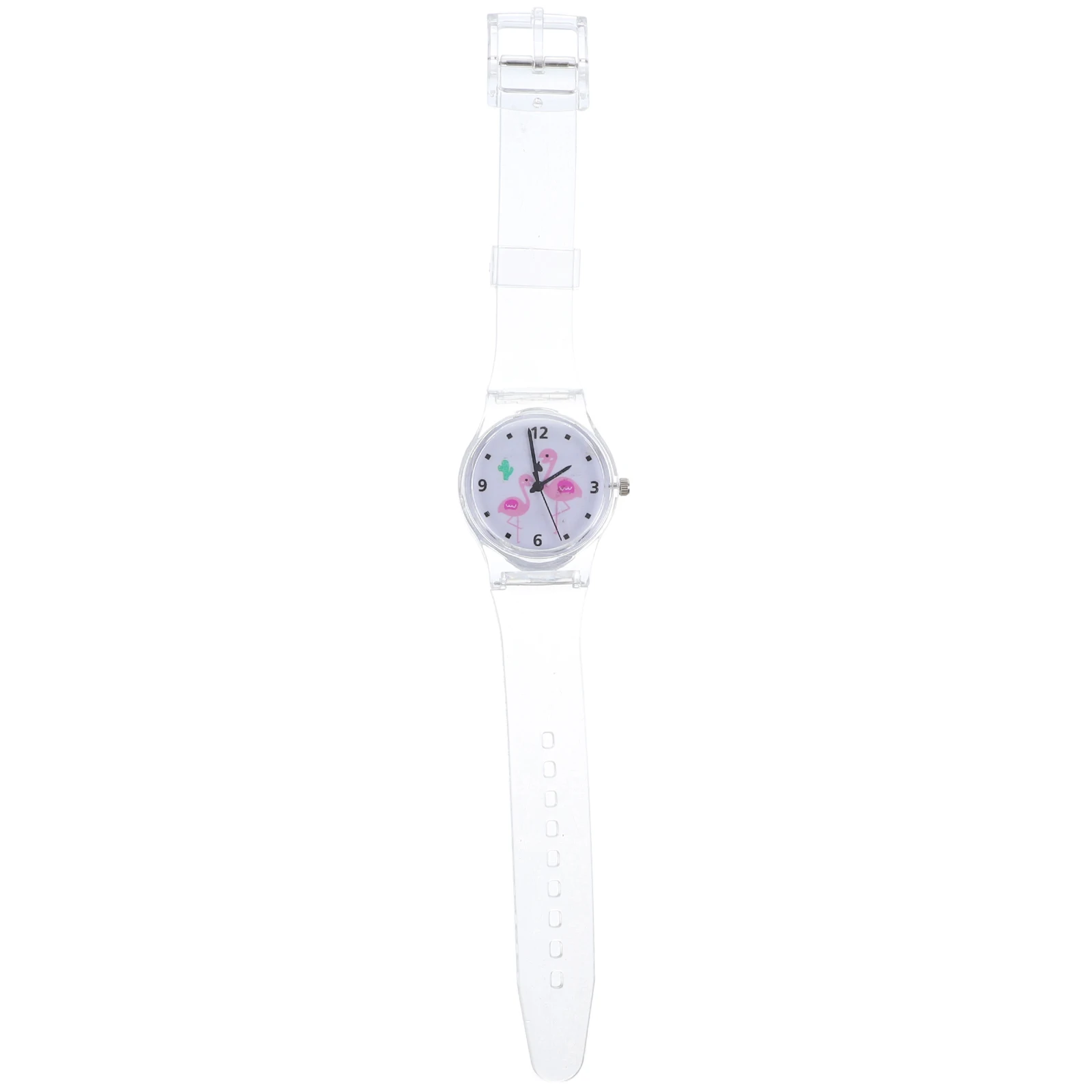 

Lovely Children Silicone Quartz Watches Adorable Kids Student Green Precise Movement Durable Flamingo Design Birthday Gift