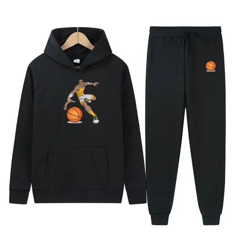 

Men's Fashion Hot Autumn and Winter Hot-selling Casual Sports Suit Spring and Autumn Sports Hooded Sweater Men's Two-piece Set