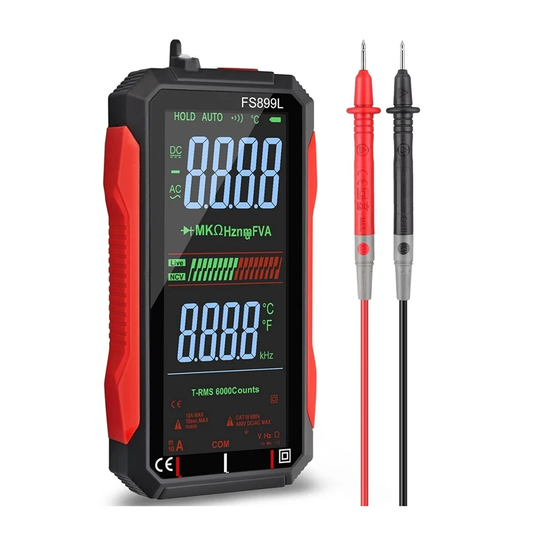 

Цифровой вольтметр USB-вольтметр с 4,8-дюймовым ЖК-экраном Мультитестер емкостного сопротивления Частотный тестер напряжения