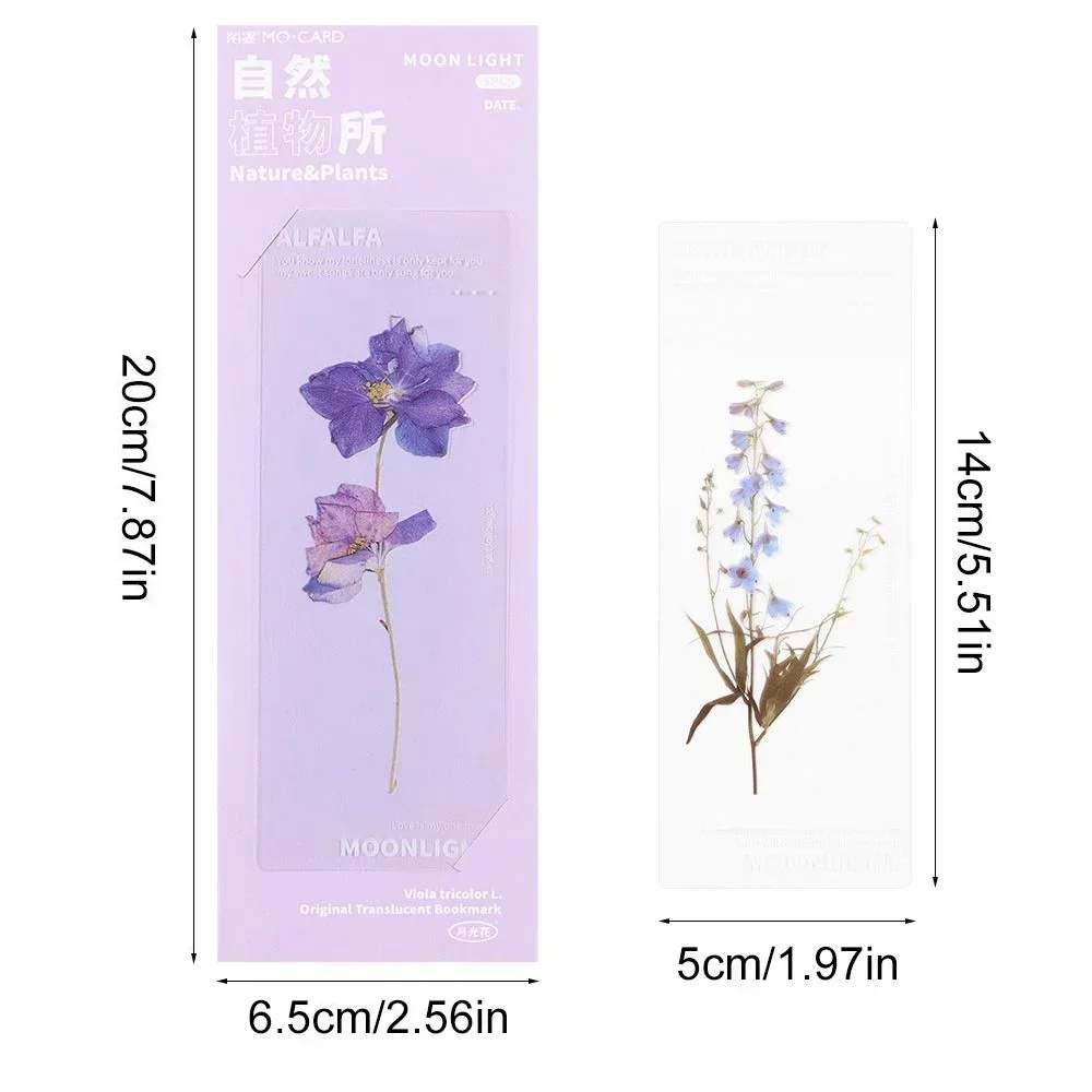 5 Pcs/set Natural Plant Flower Leaves Series Bookmark PVC Reading Book Mark Book Page Marker Stationery Supplies Kawaii