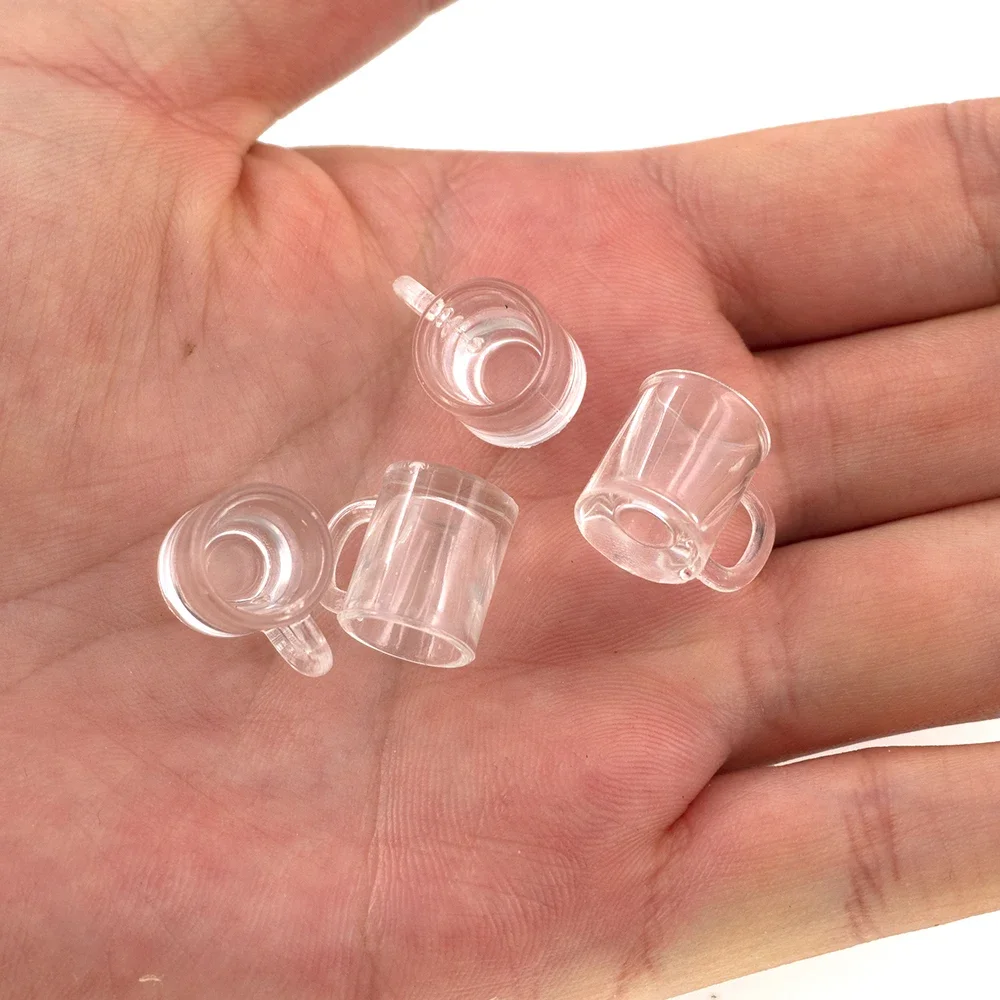 8 Stuks 1/12 Poppenhuis Miniatuur Hars Wijnglazen Mini Water Cup Theekopje Mok Speelgoed Voor Poppenhuis Accessoires Decoratie Ob11