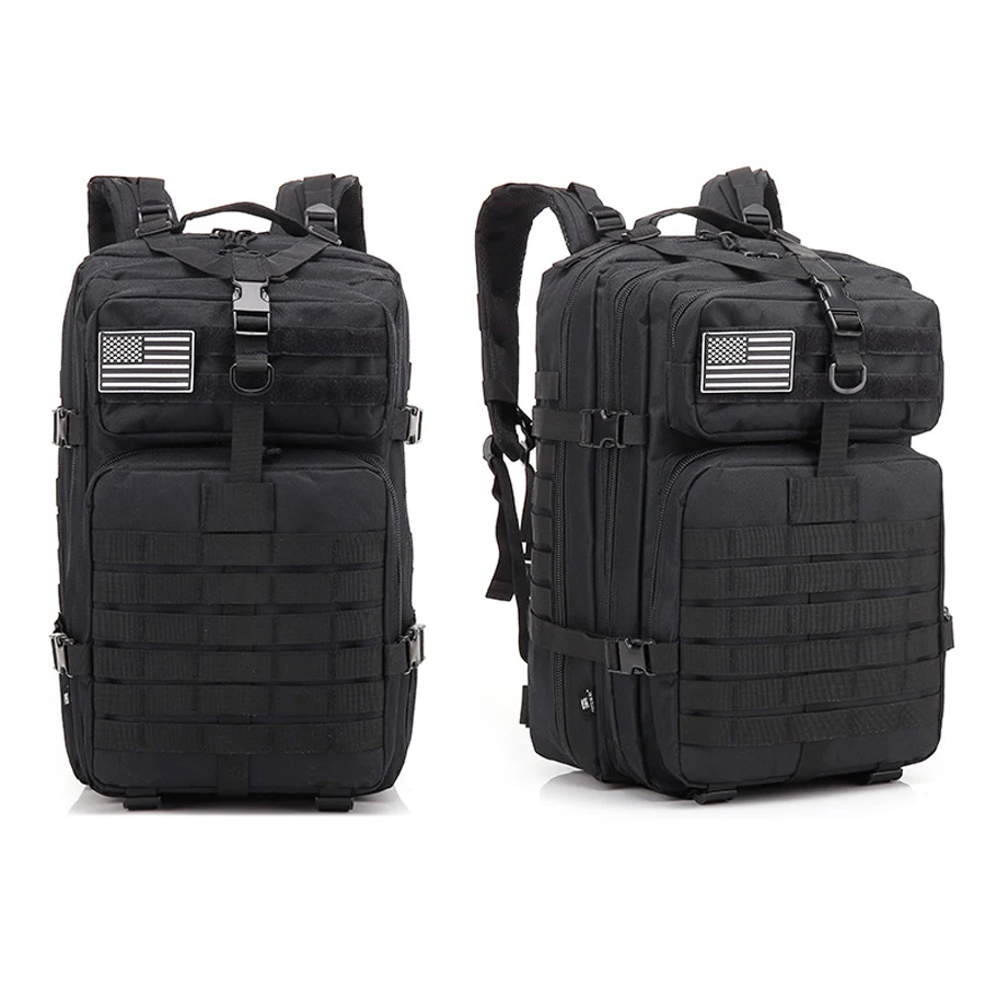 45L waterproof backpack MOLLE webbing system, heavy-duty 900D Oxford backpack, suitable for outdoor hiking, sports and daily use