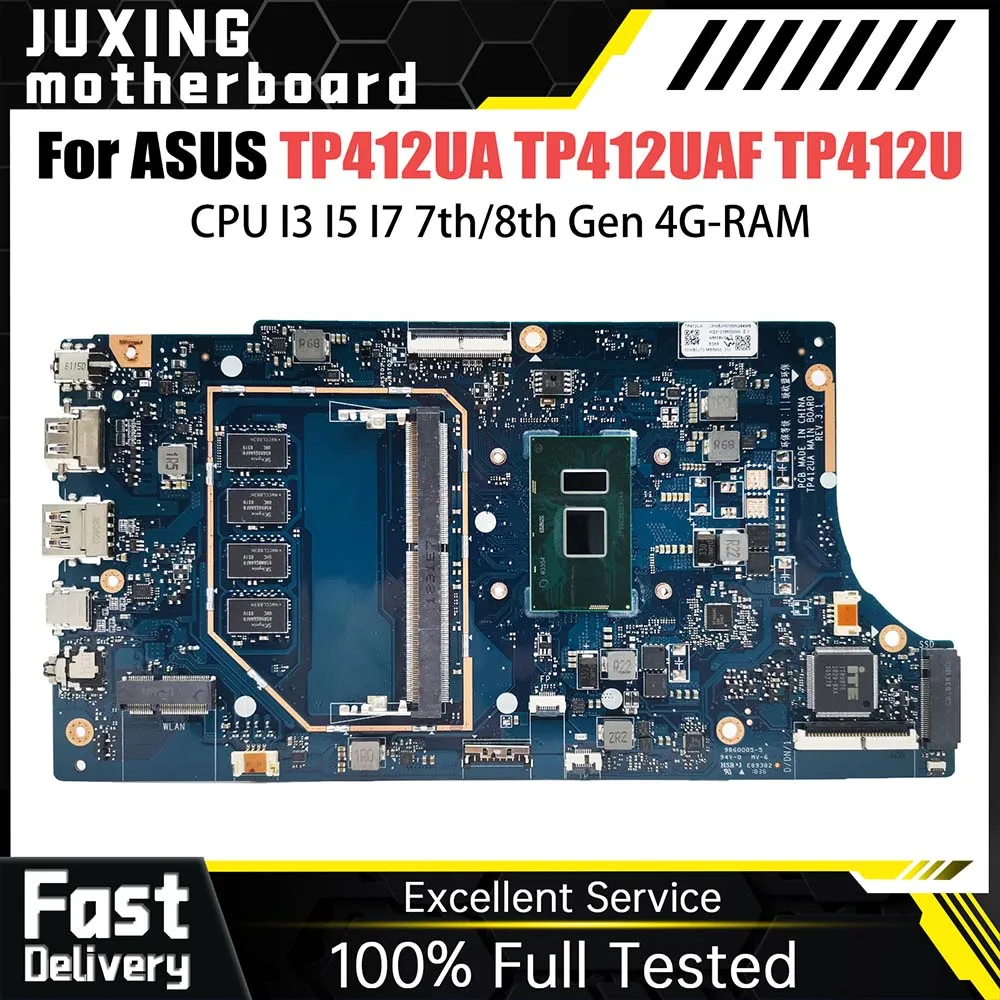 

TP412UA Notebook Mainboard For ASUS Vivobook Flip 14 TP412UAF TP412U Laptop Motherboard CPU i3 4G RAM