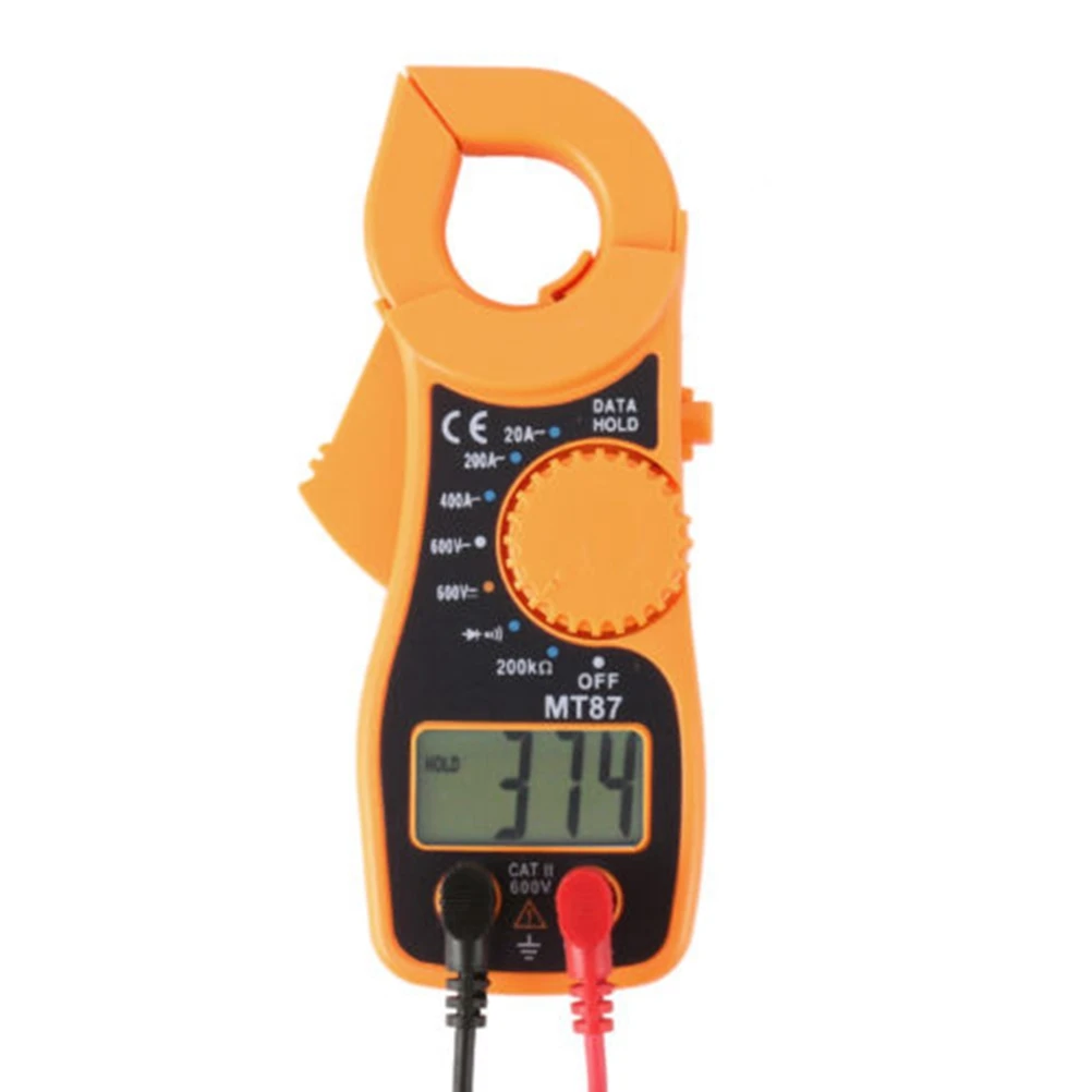 

Mt87 Digital Multimeter Orange Compact Design Voltage Current Tester Data Hold Lcd Diode Test Overload Protection Clamp