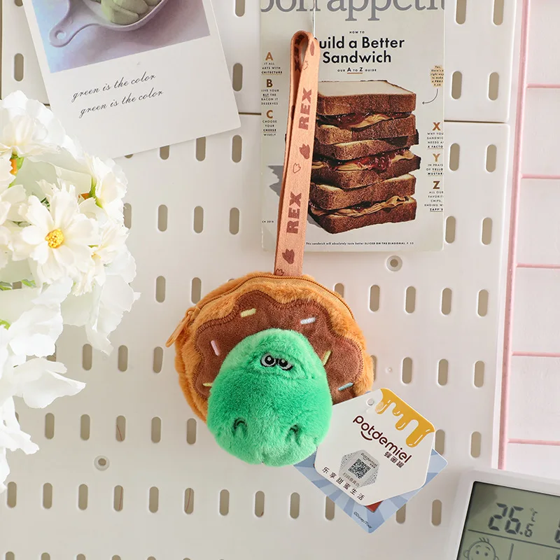 Genuine Disney Strawberry Bear Winnie the Pooh Plush Plushies Coin Purse Earphone Organizer Bag Pendant Key Ring Keychins